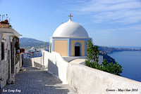 Fira - modern capital of the Greek Aegean Island, Santorini.